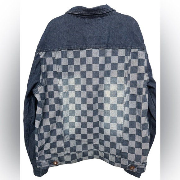 DEMOLITION CHECKERED DENIM JEAN JACKET - Picture 2 of 3